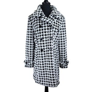 Pelle‎ Studio Womens Faux Fur Double Breasted Peacoat Medium Soft Retro Outdoors